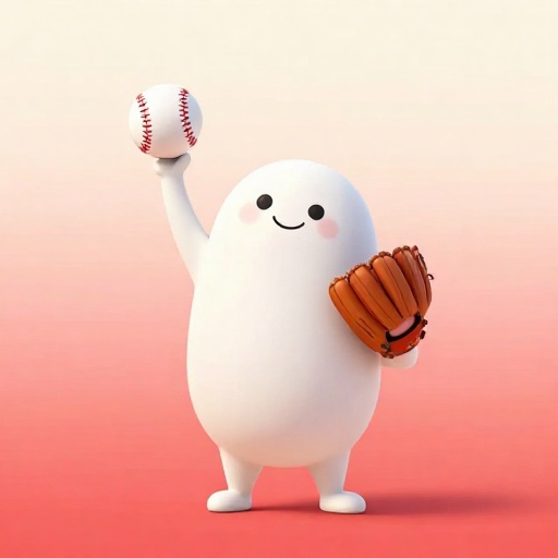 Lanzador de caricatura muy alto lanzando desde gran altura.