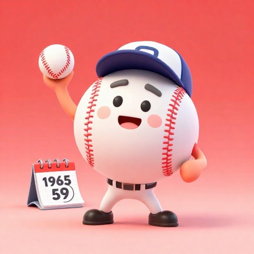 Lanzador de caricatura viejo y decidido con la edad 59 resaltada.