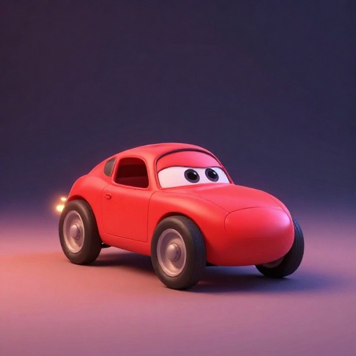 Un dibujo animado de un auto eléctrico muy antiguo de alrededor del año 1900.