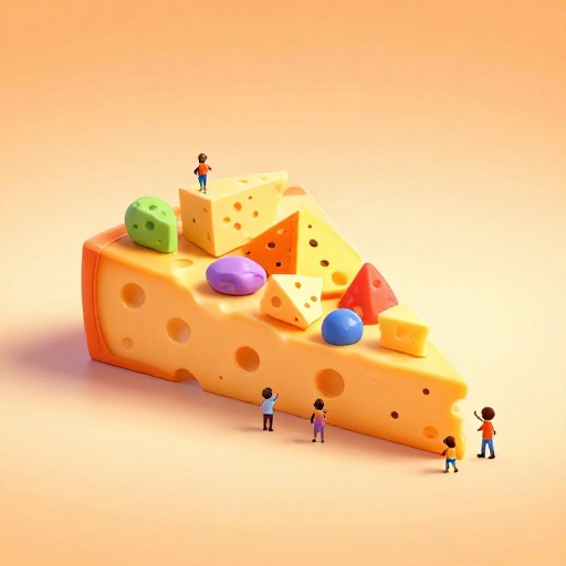 La Tierra mirando con tristeza a la Luna rocosa, junto a un trozo de queso suizo.