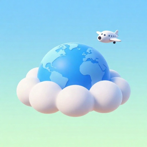 Tierra de dibujos animados con una capa de nubes muy baja y densa representando la mayor parte de la atmósfera