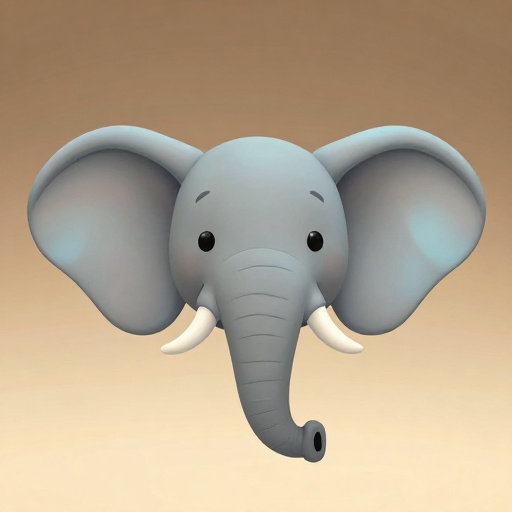 Elefante africano de dibujos animados con orejas grandes desplegadas como un mapa.