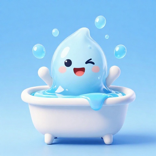 Bañera de caricatura desbordándose de líquido.