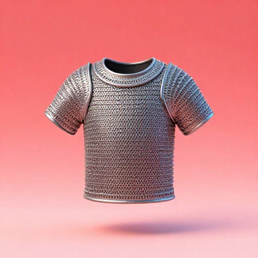 Una pieza detallada de armadura de cota de malla medieval.