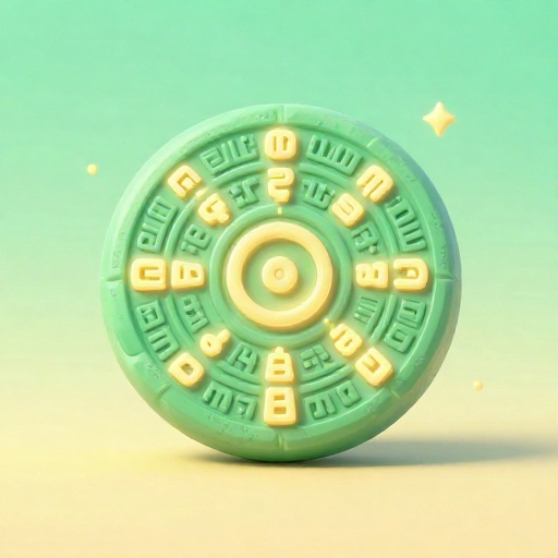 Una piedra de calendario maya caricaturizada brillando con marcas históricas.