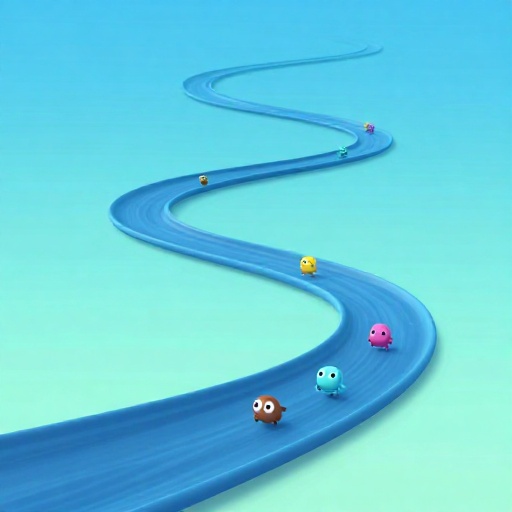 Una gran corriente submarina lenta que fluye como un río.