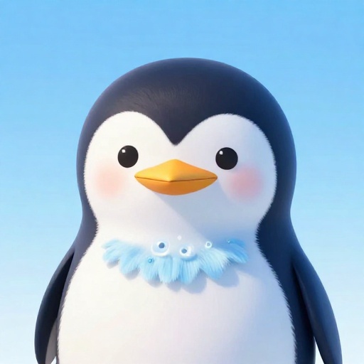 Un primer plano de dibujos animados de plumas superpuestas de pingüino atrapando aire.