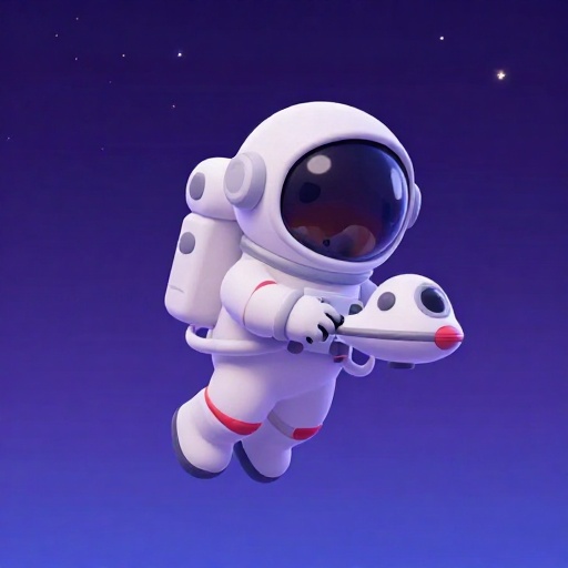 Astronauta de dibujos animados realizando la primera caminata espacial