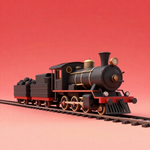 Un tren de vapor histórico transportando vagones de carbón en el Ferrocarril Middleton.