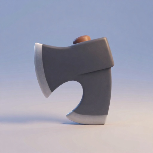 Una ilustración de dibujos animados de la cabeza de un hacha de batalla vikinga ligera y de hoja delgada.