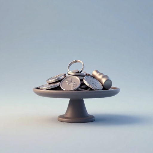 Una ilustración de dibujos animados de trozos de 'plata troceada' vikinga en una balanza de pesaje.