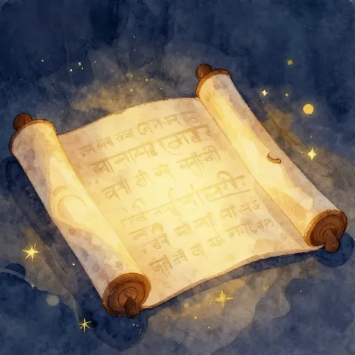 Glowing ancient scrolls.