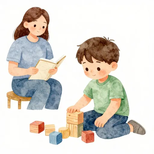 A child playing while a psychologist observes and takes notes.