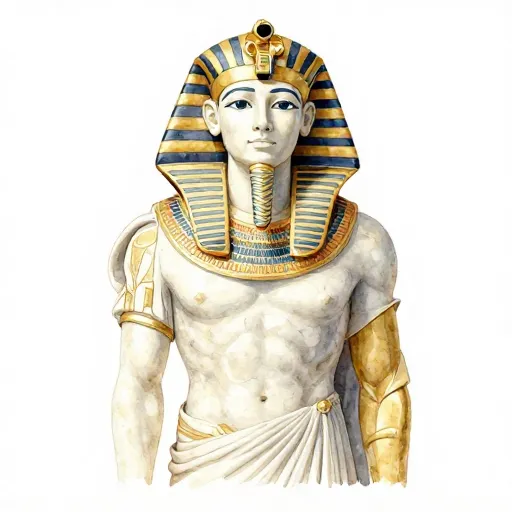 A statue showing a blend of Roman and Egyptian styles.