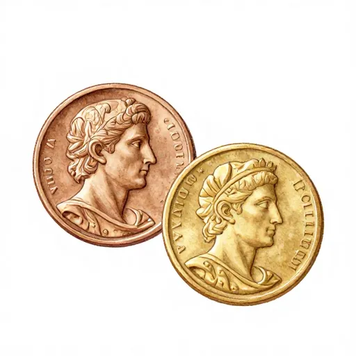 Greek and Roman coins showing the face of Apollo