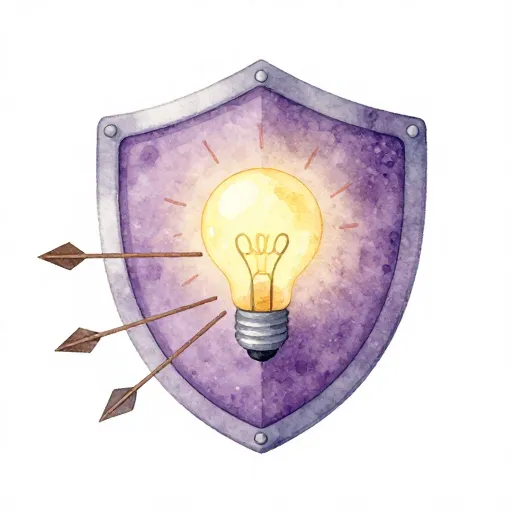 Une illustration d'un bouclier protégeant une idée.