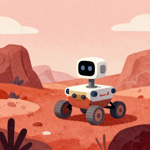 The Curiosity rover on the surface of Mars