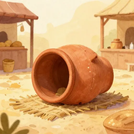 A large ceramic jar used as a simple home in ancient Greece.