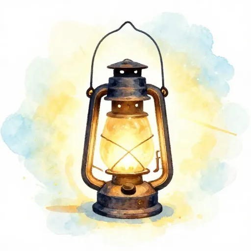 A lantern glowing in broad daylight.