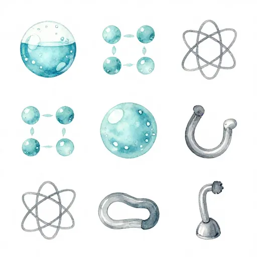 Illustration of different shaped atoms as imagined by Democritus.
