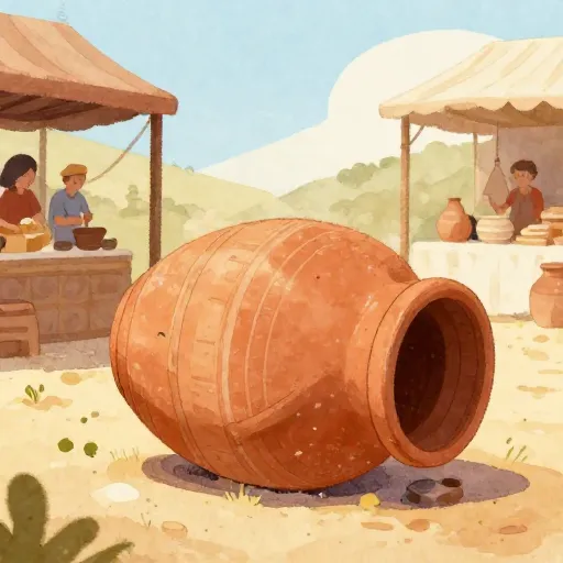 A large ancient Greek storage jar used as a home.