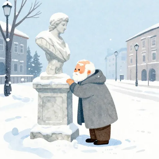 A man practicing being cold to toughen his mind.