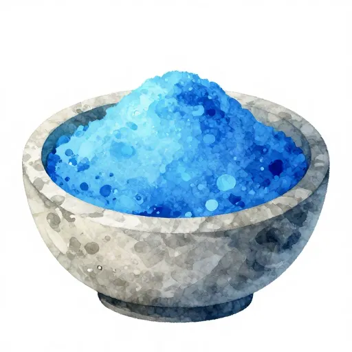 A bowl of bright blue pigment.