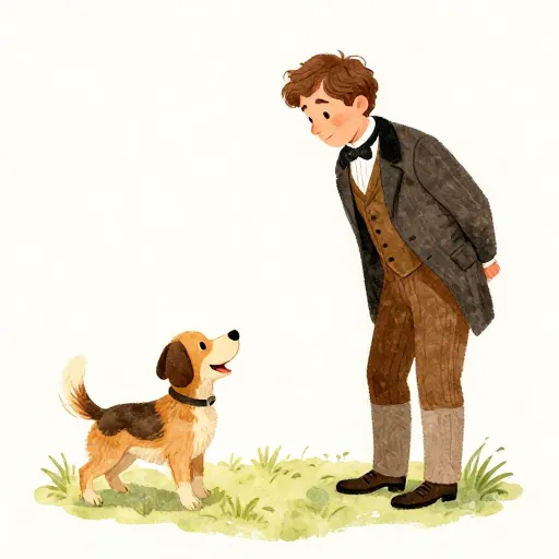 Un scientifique dessinant un chien qui montre ses émotions à travers son langage corporel.