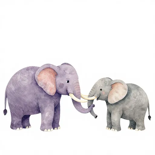 Une illustration d'éléphants montrant un lien social et de l'émotion.