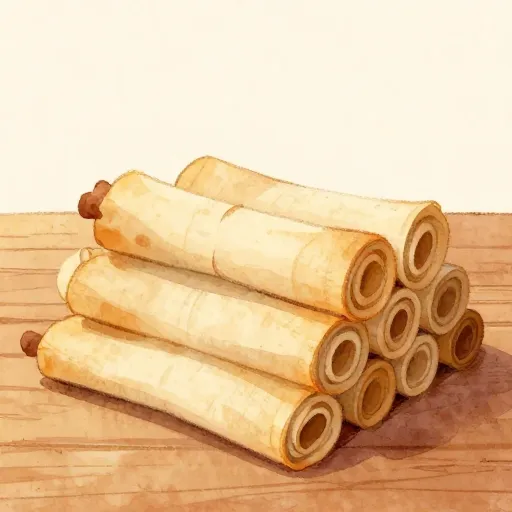 A stack of ancient Greek scrolls