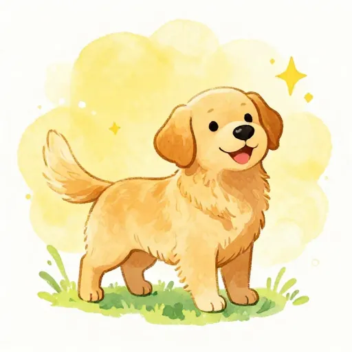 A happy dog showing signs of excitement with its tail wagging.