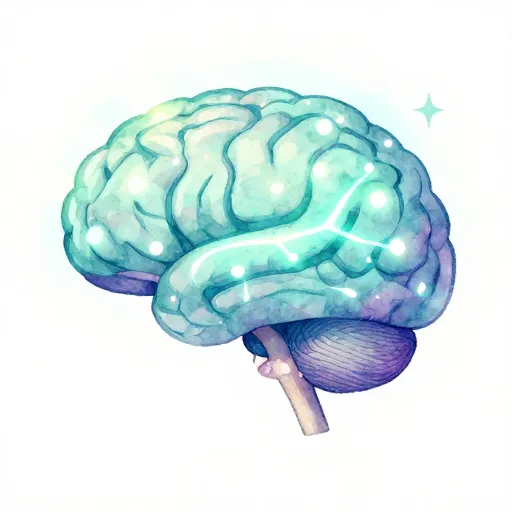 An illustration of a glowing brain.