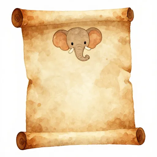 An ancient scroll with a Ganesha symbol