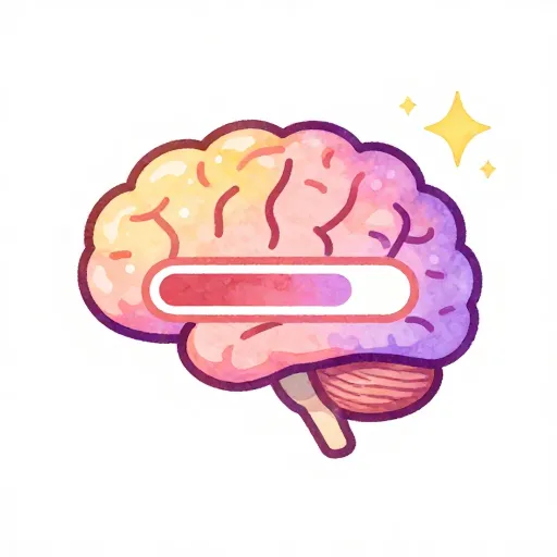 A cartoon brain with a loading bar.
