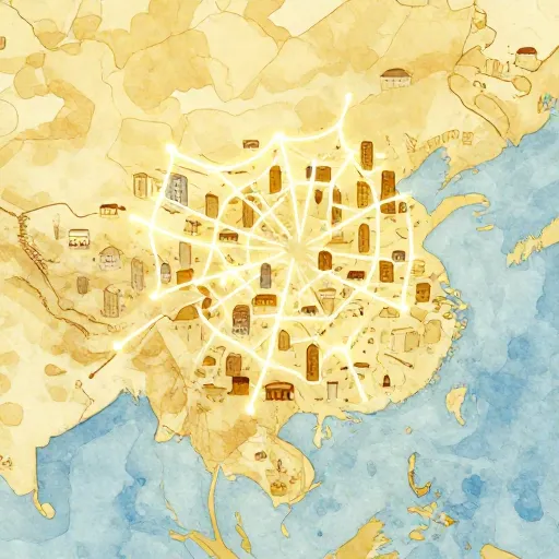 A city connected by glowing wires