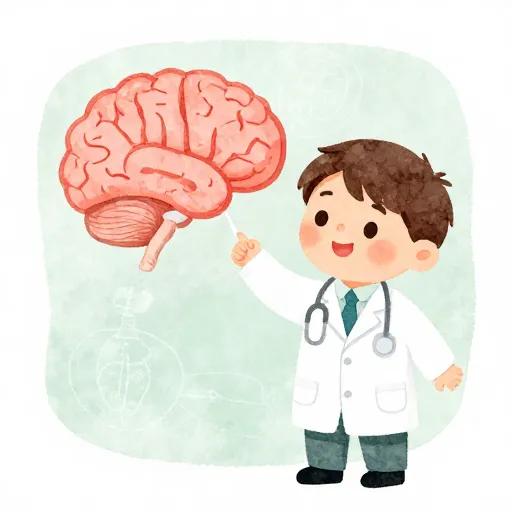 A doctor explaining the brain