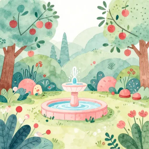 Un beau jardin clos avec des fleurs et de l'eau