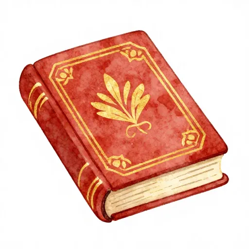 A large, ancient book with gold decorations.