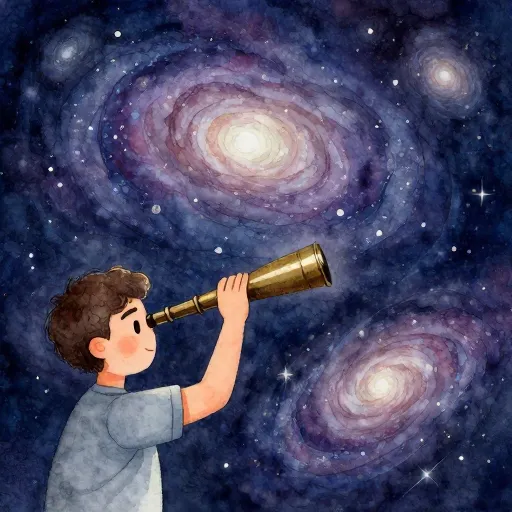 A philosopher looking at the stars and imagining other galaxies.