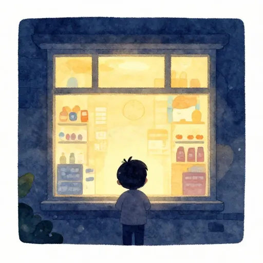 La silhouette d'une personne debout devant une fenêtre lumineuse la nuit.