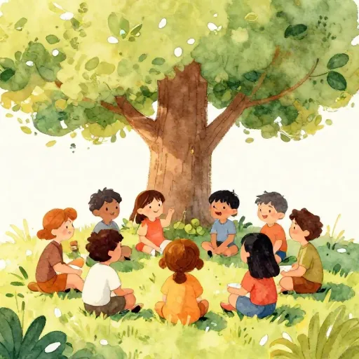 Un groupe de personnes assises en cercle partageant des idées.