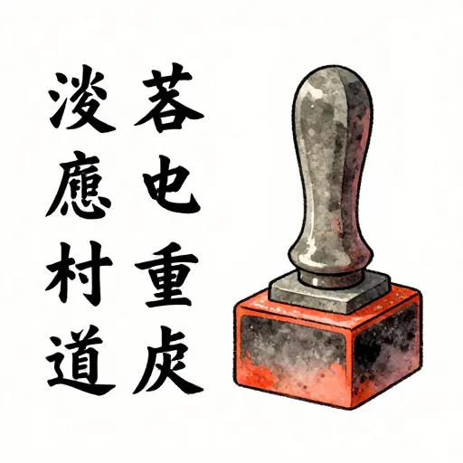 Una ilustración de caligrafía china y un sello imperial.