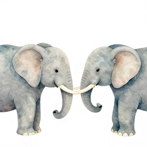 An illustration of two elephants connecting.