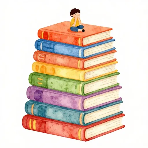 A tall stack of books representing many years of debate.