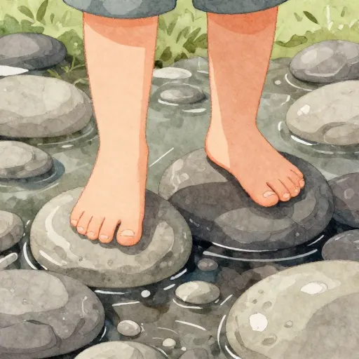 An illustration of slow, mindful walking.