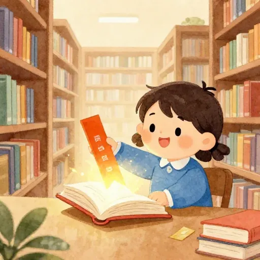 A librarian marking books in a library.