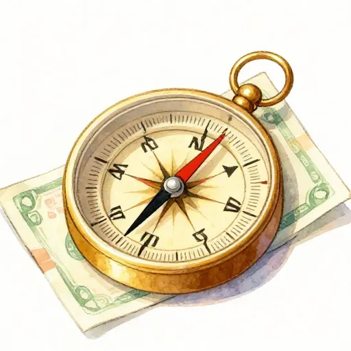 Illustration à l'aquarelle d'une boussole chinoise ancienne en forme de cuillère