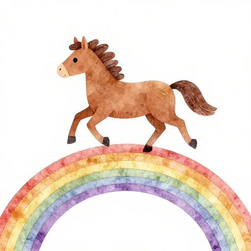 A watercolor illustration of Sleipnir, the eight-legged horse.