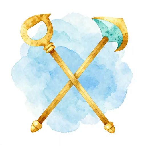 The golden crook and flail of an Egyptian king.