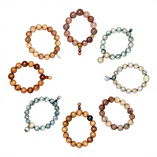 Different types of prayer beads from around the world.